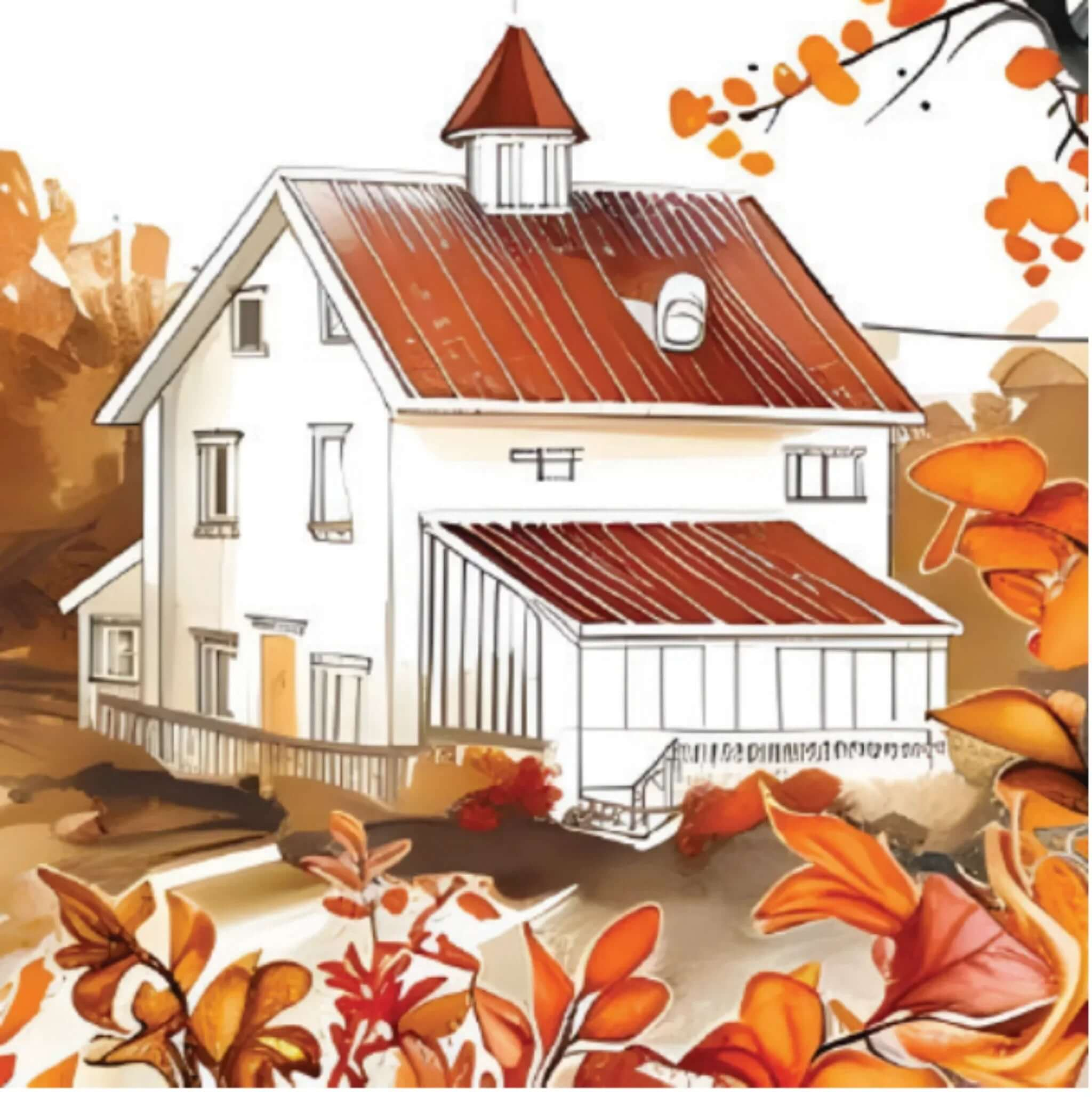 autumn farmhouse silk scarf