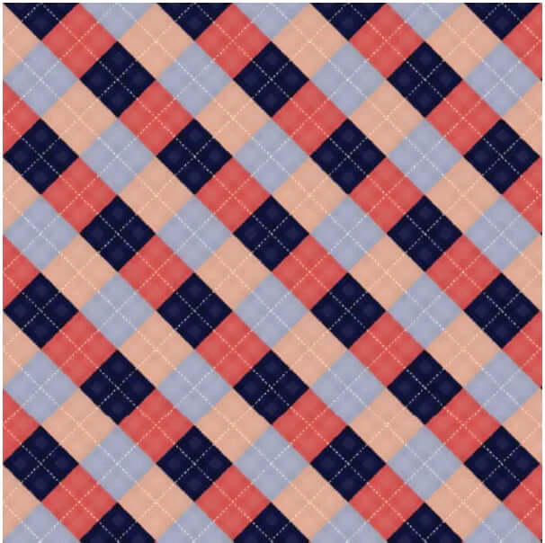 Argyle pattern silk scarf geometric design detail
