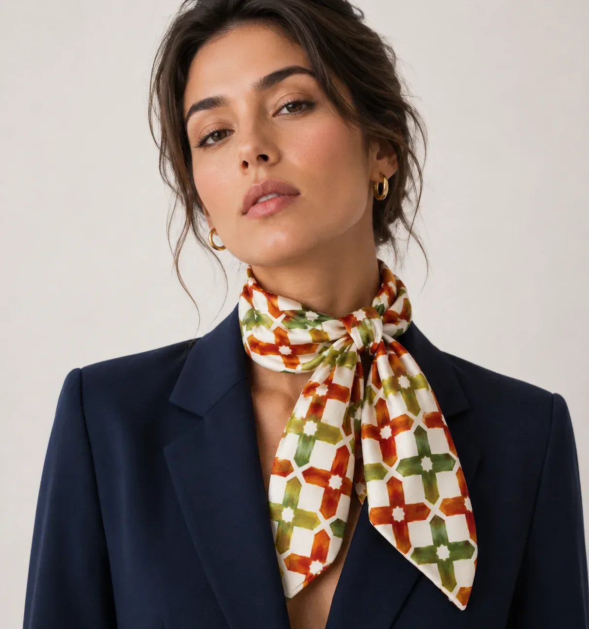 The Moorish Lattice – Terracotta, Olive & Amber | The Silk Box