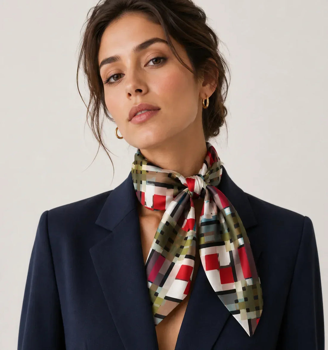 artisan plaid silk scarf