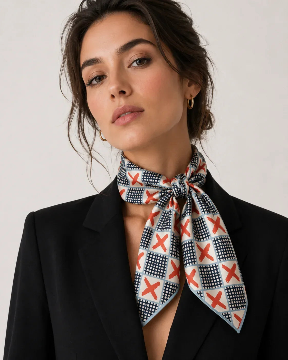 bold geometric silk scarf