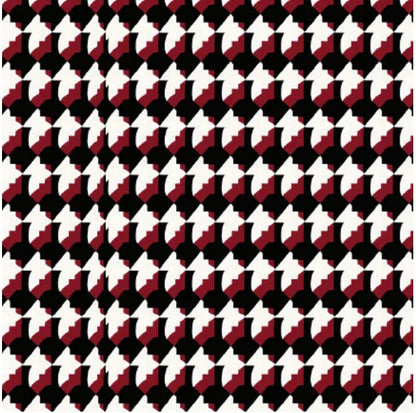 Burgundy houndstooth silk scarf houndstooth pattern detail