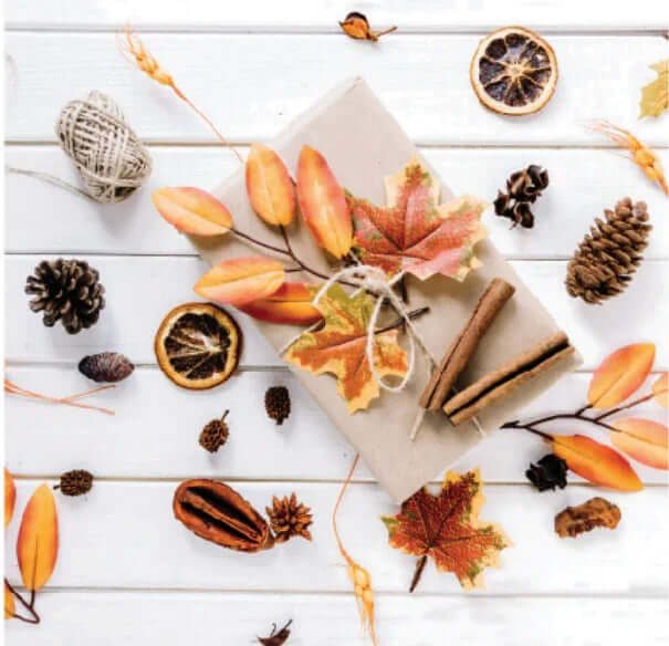 Autumn botanical silk scarf floral design