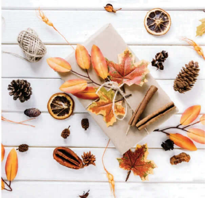Autumn botanical silk scarf floral design