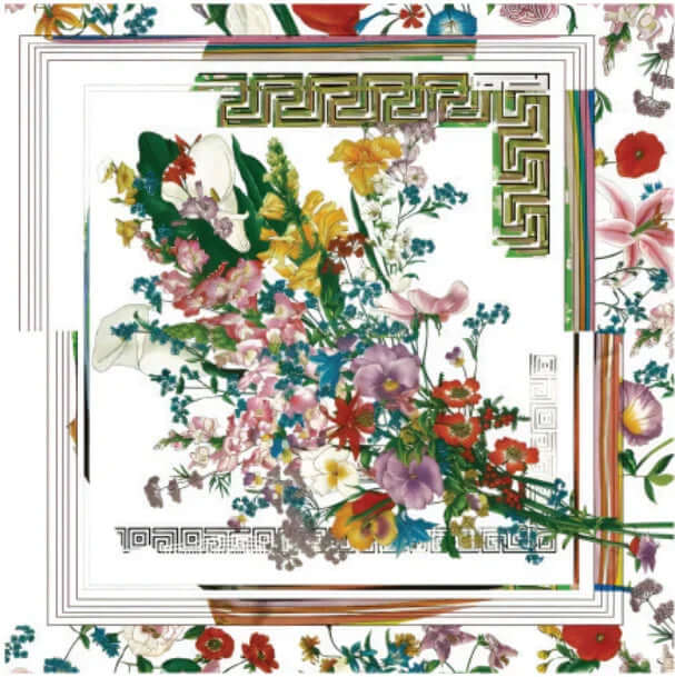 Luxury botanical bouquet silk scarf premium silk fabric