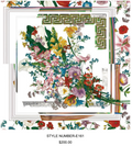 The Botanical Bouquet – With Greek Key Border | The Silk Box