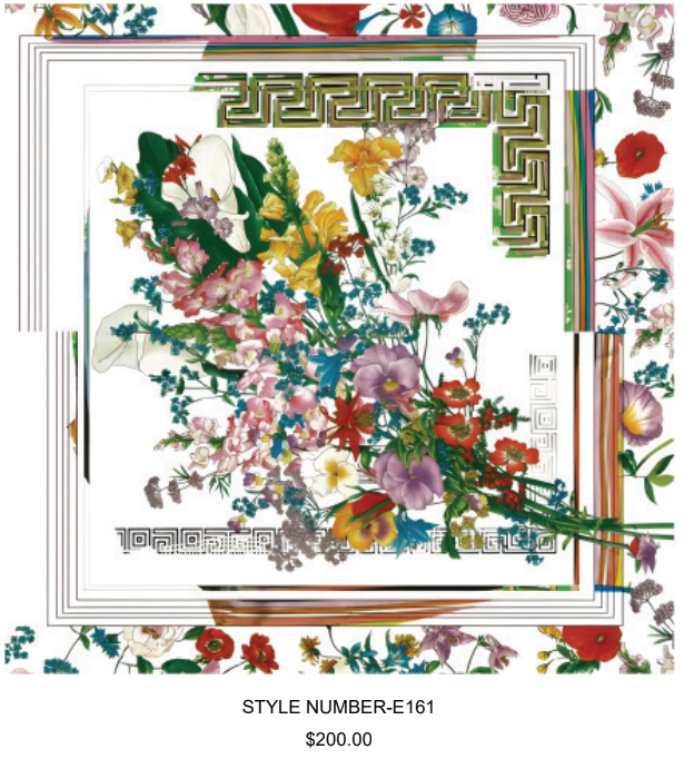 The Botanical Bouquet – With Greek Key Border | The Silk Box