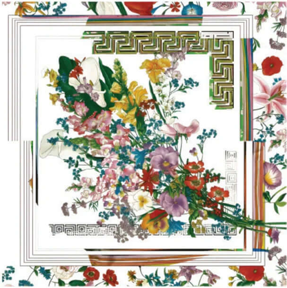 Luxury botanical bouquet silk scarf premium silk fabric