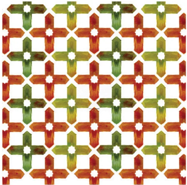 The Moorish Lattice – Terracotta, Olive & Amber | The Silk Box