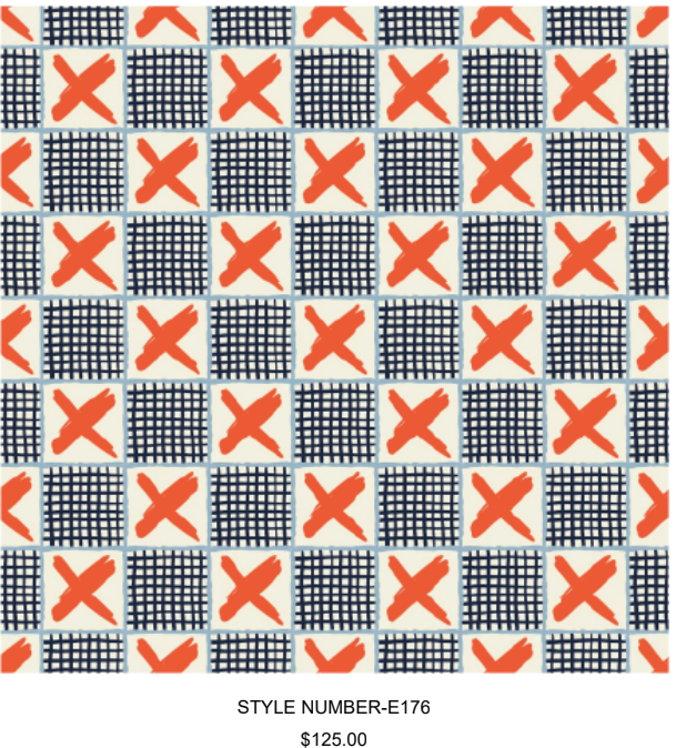 The Geometric – Bold Orange & Navy | The Silk Box