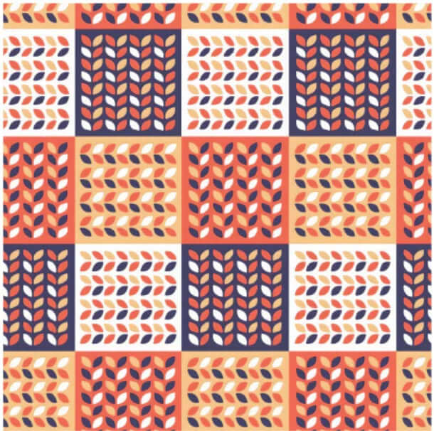 Nordic geometric silk scarf pattern detail