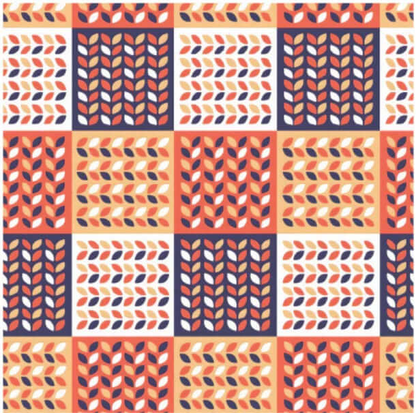 Nordic geometric silk scarf pattern detail